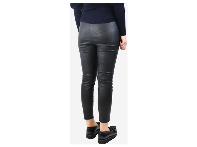 Michael Kors Pantalones de cuero negros - talla UK 12 - vista 3