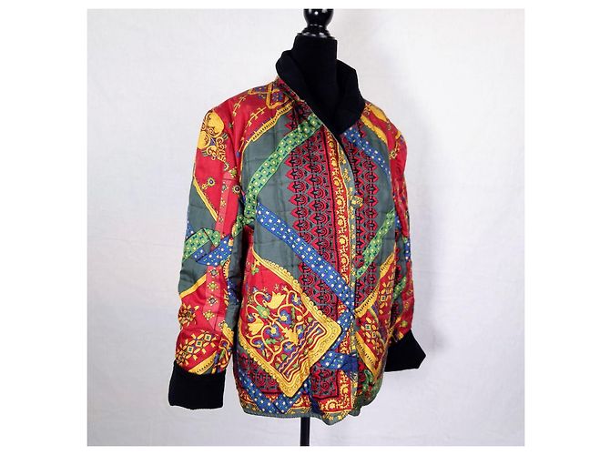 Giacca Hermès double face in seta e velluto fantasia Brins d'or Multicolore - vista 5