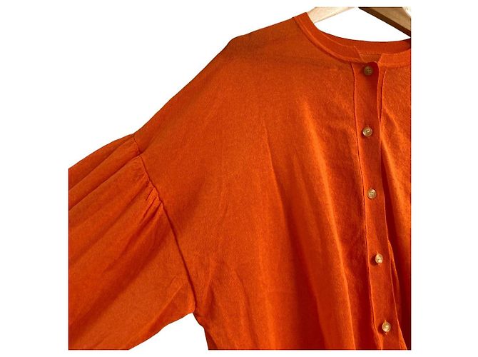 Autre Marque Cárdigan de mezcla de lino ROPE' Naranja - vista 3