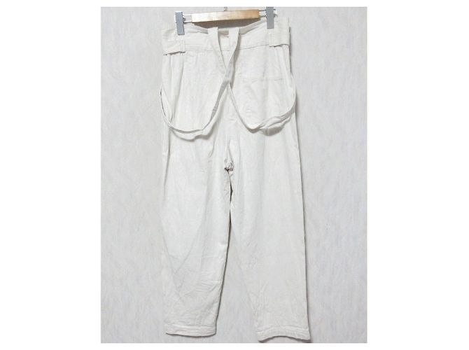 Autre Marque Salopete com suspensórios Johnbull Branco - vista 2