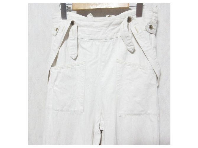 Autre Marque Salopete com suspensórios Johnbull Branco - vista 3