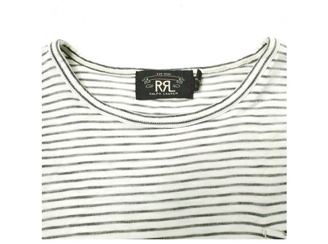 Ralph Lauren Camiseta de algodón RRL S/S con bolsillo y rayas Negro Blanco - vista 4