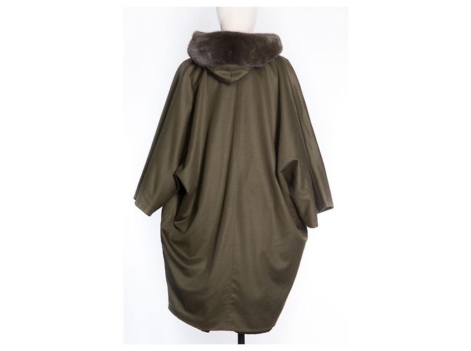 Abrigo reversible oversize Max Mara de cachemira y nylon Khaki Caqui - vista 3