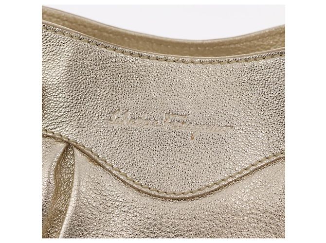 Bolso de Hombro Gancini de Cuero Salvatore Ferragamo Dorado - vista 6