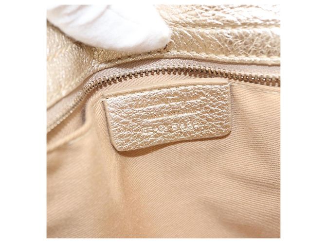 Bolso de Hombro Gancini de Cuero Salvatore Ferragamo Dorado - vista 7