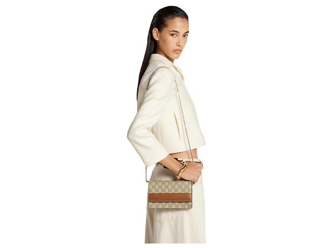 Borsa a tracolla Gucci Emblem marrone - vista 20