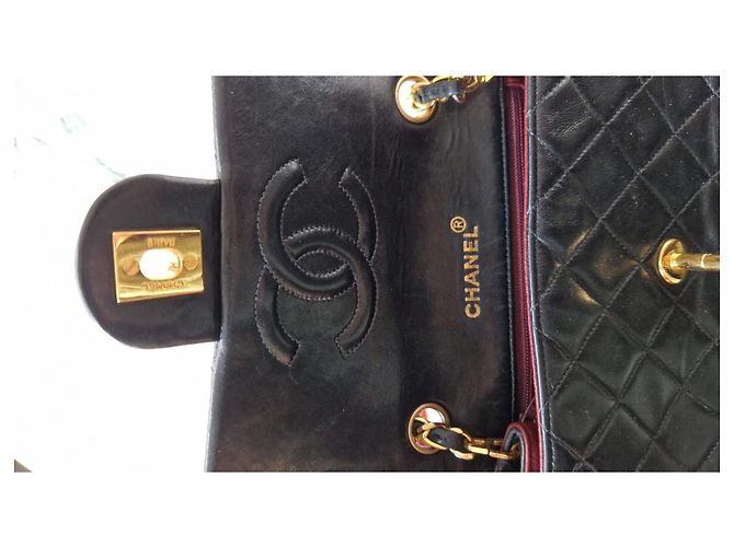 Chanel Mini Square borsa in agnello nero - vista 12