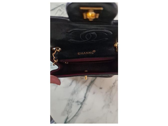 Chanel Mini Square borsa in agnello nero - vista 14