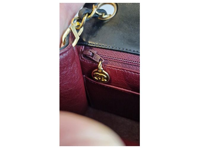 Chanel Mini Square borsa in agnello nero - vista 4
