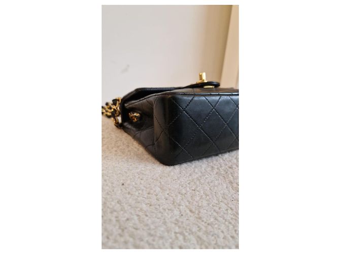 Chanel Mini Square borsa in agnello nero - vista 7