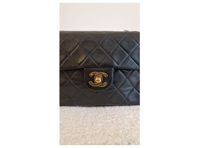 Chanel Mini Square borsa in agnello nero - vista 8