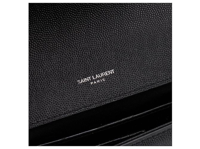 SAINT LAURENT - Pochette Kate in Pelle Nera Grana Nero - vista 5