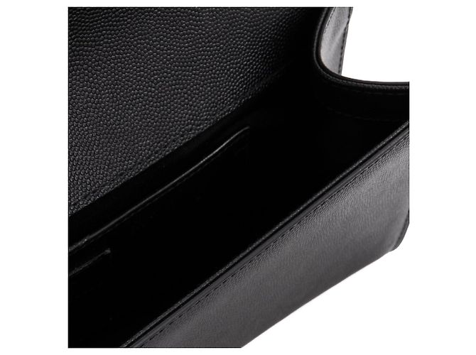 SAINT LAURENT - Pochette Kate in Pelle Nera Grana Nero - vista 6