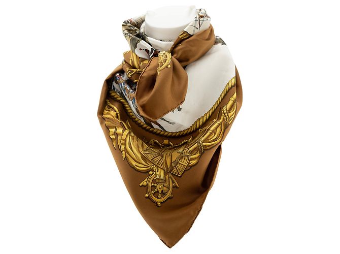 HERMÈS - Carré 90 Marine und Kavallerie Hermès aus mehrfarbigem Seidenstoff Mehrfarben - Ansicht 2