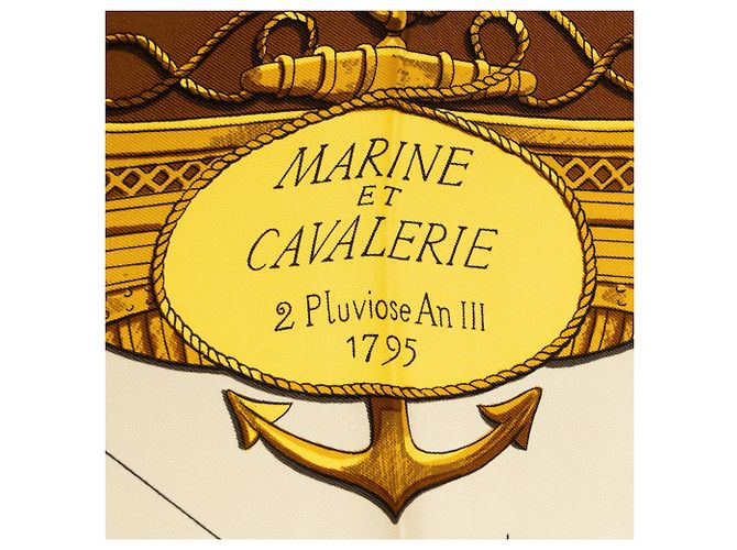 HERMÈS - Carré 90 Marine und Kavallerie Hermès aus mehrfarbigem Seidenstoff Mehrfarben - Ansicht 3