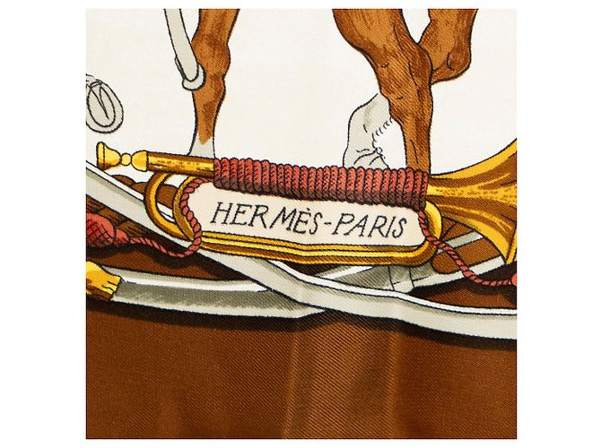 HERMÈS - Carré 90 Marine und Kavallerie Hermès aus mehrfarbigem Seidenstoff Mehrfarben - Ansicht 4
