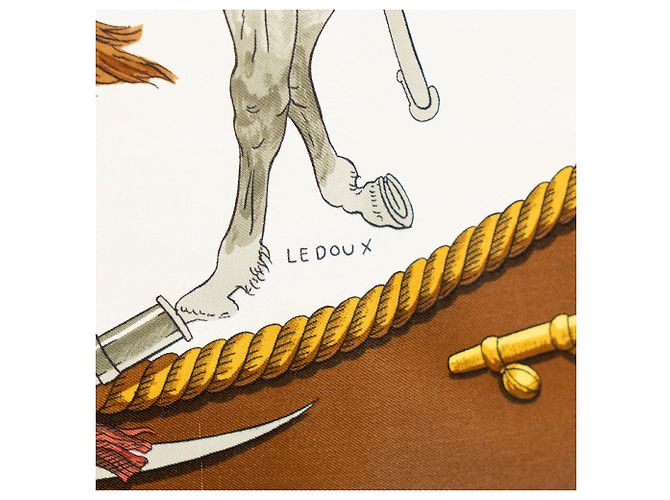 HERMÈS - Carré 90 Marine und Kavallerie Hermès aus mehrfarbigem Seidenstoff Mehrfarben - Ansicht 5