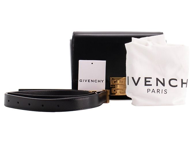 GIVENCHY - Borsa a tracolla 4G media Givenchy in pelle box nera Nero - vista 7