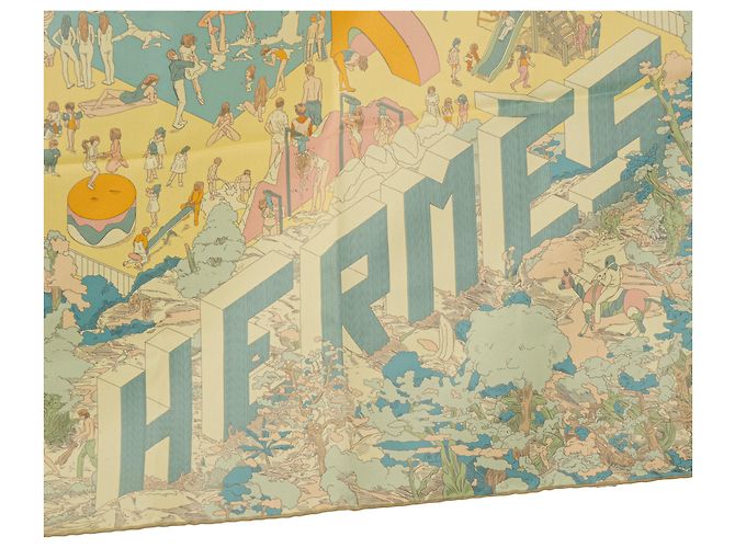 HERMÈS - Foulard 90 On The Beach Hermès in seta multicolore - vista 3