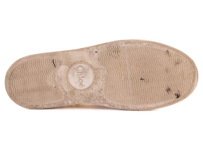 CHLOÉ - Sneakers Lauren Chloé in pizzo beige (T37) - vista 3