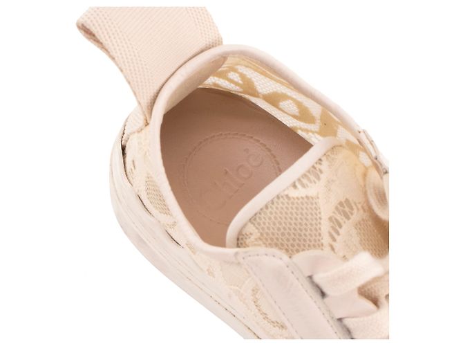 CHLOÉ - Sneakers Lauren Chloé in pizzo beige (T37) - vista 7