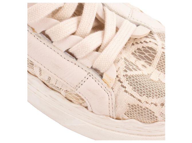 CHLOÉ - Sneakers Lauren Chloé in pizzo beige (T37) - vista 8