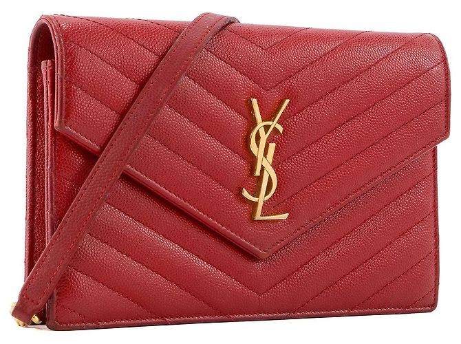 SAINT LAURENT - Borsa a Spalla Cassandre in Pelle Granata Rossa Rosso - vista 2