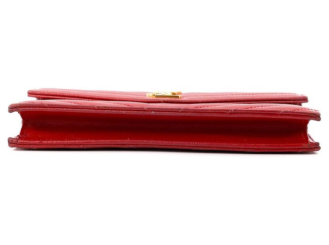 SAINT LAURENT - Borsa a Spalla Cassandre in Pelle Granata Rossa Rosso - vista 4