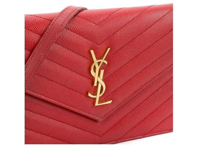 SAINT LAURENT - Borsa a Spalla Cassandre in Pelle Granata Rossa Rosso - vista 5