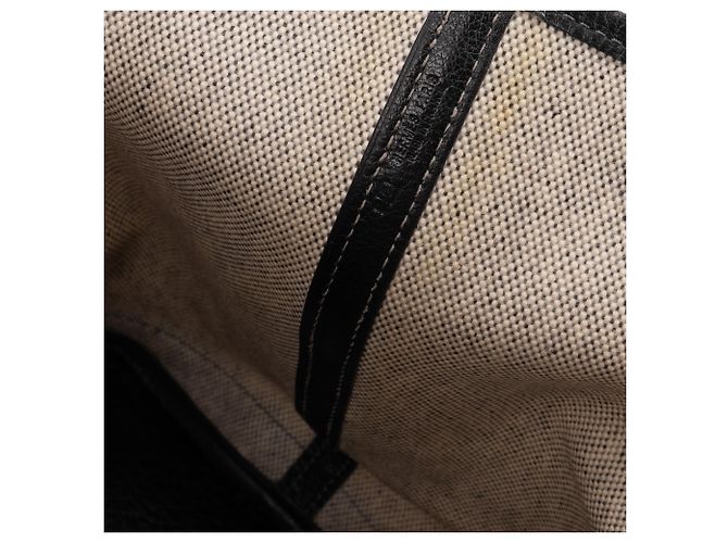 HERMÈS - Borsa a mano Garden Party Hermès in tela crema e pelle nera Beige - vista 10