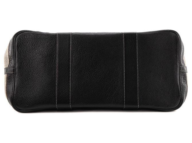 HERMÈS - Borsa a mano Garden Party Hermès in tela crema e pelle nera Beige - vista 4