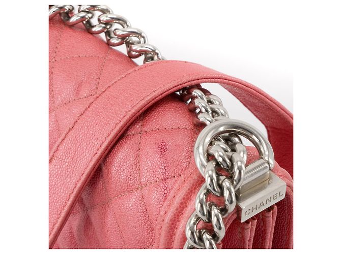 CHANEL - Borsa a tracolla North South Boy Chanel in pelle caviar rosa iridescente - vista 10