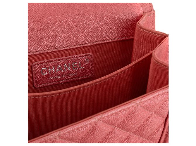CHANEL - Borsa a tracolla North South Boy Chanel in pelle caviar rosa iridescente - vista 12