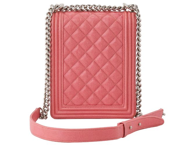 CHANEL - Borsa a tracolla North South Boy Chanel in pelle caviar rosa iridescente - vista 3