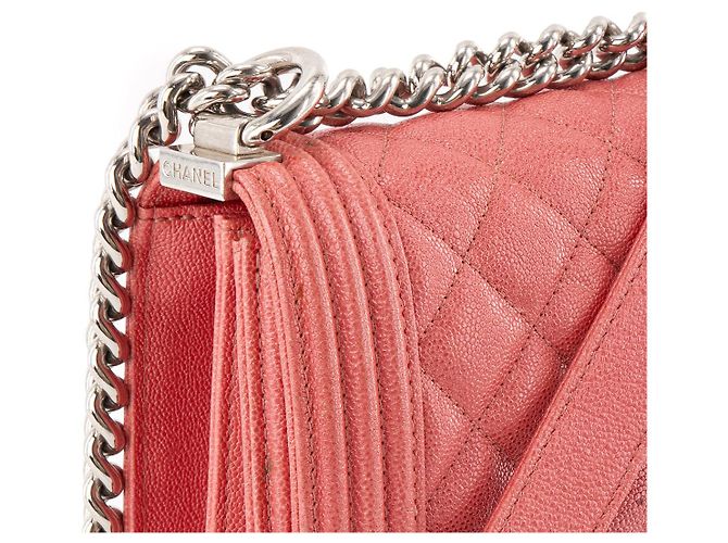 CHANEL - Borsa a tracolla North South Boy Chanel in pelle caviar rosa iridescente - vista 7