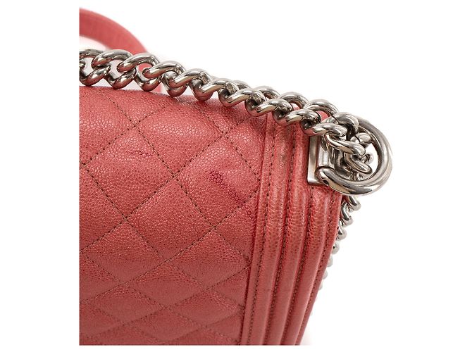 CHANEL - Borsa a tracolla North South Boy Chanel in pelle caviar rosa iridescente - vista 9
