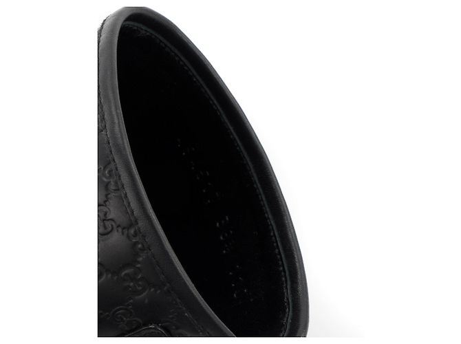 GUCCI - Black embossed monogram leather ankle boots (Size 38.5) - view 5