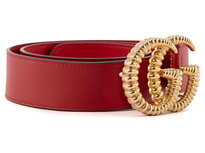 GUCCI - GG Gucci Roter Leder Torchon Gürtel (T85) - Ansicht 2