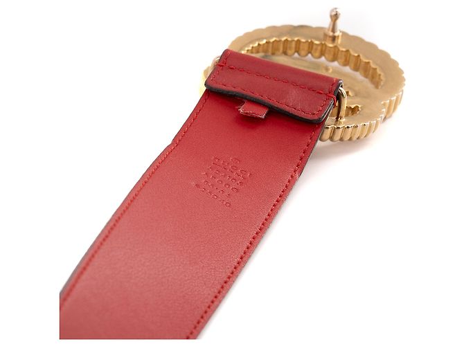 GUCCI - GG Gucci Roter Leder Torchon Gürtel (T85) - Ansicht 5