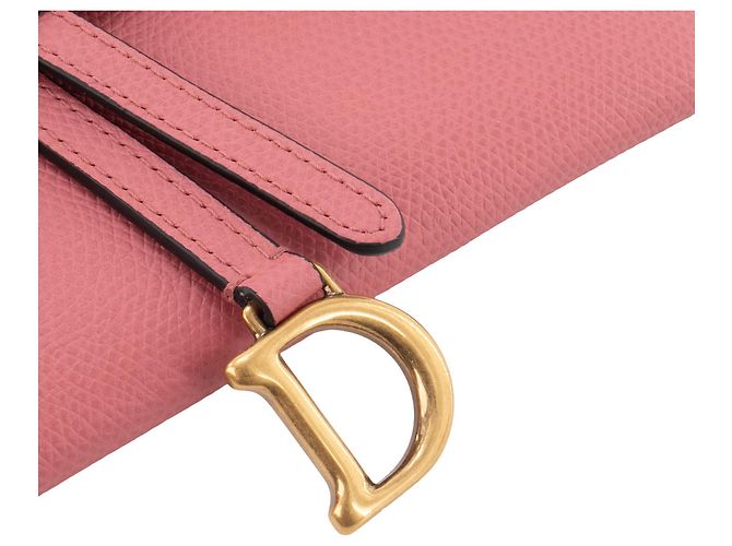 DIOR - Borsa Wallet On Chain Saddle in Pelle Grana Rosa - vista 5