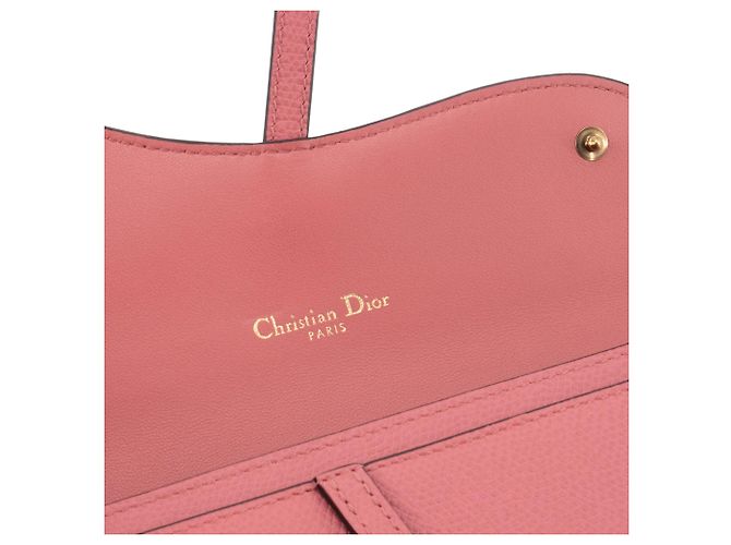 DIOR - Borsa Wallet On Chain Saddle in Pelle Grana Rosa - vista 6