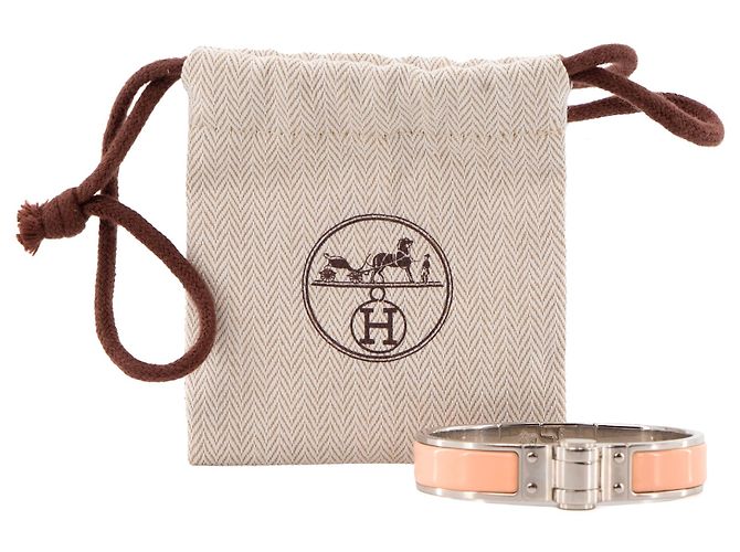 HERMÈS - Bracciale a Cerniera Chanel in Smalto Salmone (T1) Rosa - vista 6