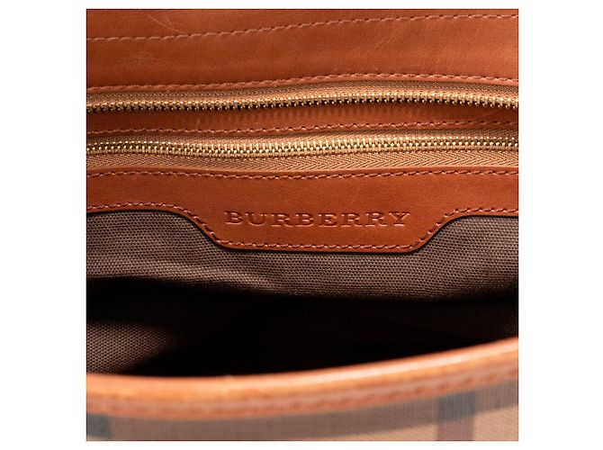 BURBERRY - Borsa a mano Burberry in pelle e tela monogrammata Marrone - vista 10