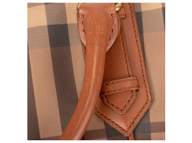 BURBERRY - Borsa a mano Burberry in pelle e tela monogrammata Marrone - vista 4