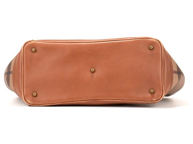 BURBERRY - Borsa a mano Burberry in pelle e tela monogrammata Marrone - vista 5
