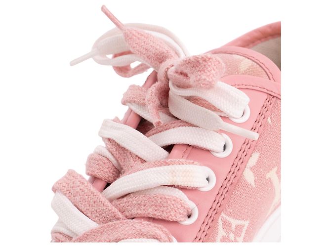 LOUIS VUITTON - Sneakers Squad Low Louis Vuitton in denim rosa e bianco (T35) - vista 5