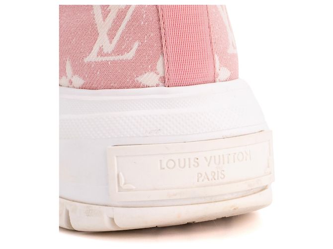LOUIS VUITTON - Sneakers Squad Low Louis Vuitton in denim rosa e bianco (T35) - vista 6
