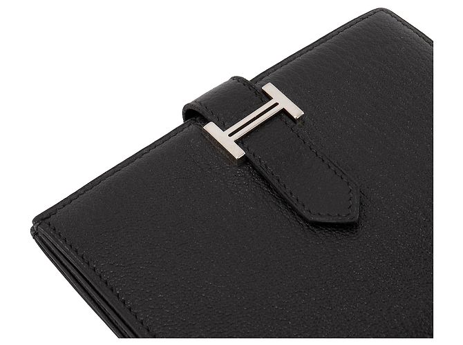 HERMÈS - Cartera Béarn Compact en piel de cabra negro - vista 4