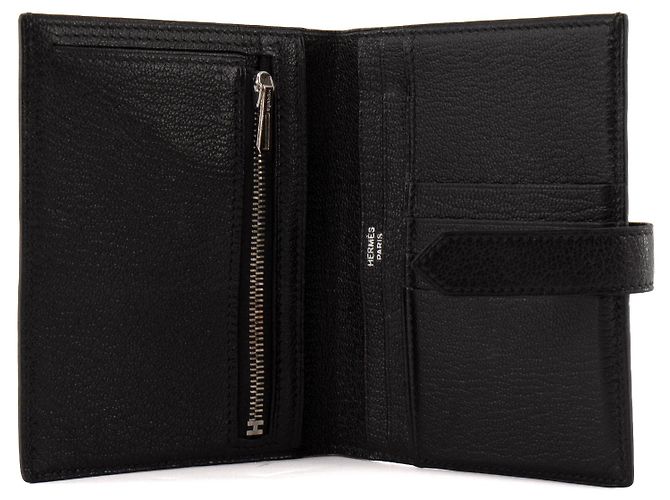 HERMÈS - Cartera Béarn Compact en piel de cabra negro - vista 5