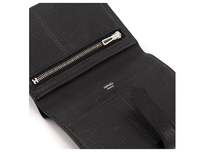 HERMÈS - Cartera Béarn Compact en piel de cabra negro - vista 6